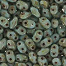 Matubo MiniDuo Perlen 4x2.5mm Blue turquoise - picasso